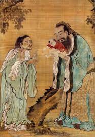 Lao Tzu -Rappresentazione di una coppia di filosofi cinesi